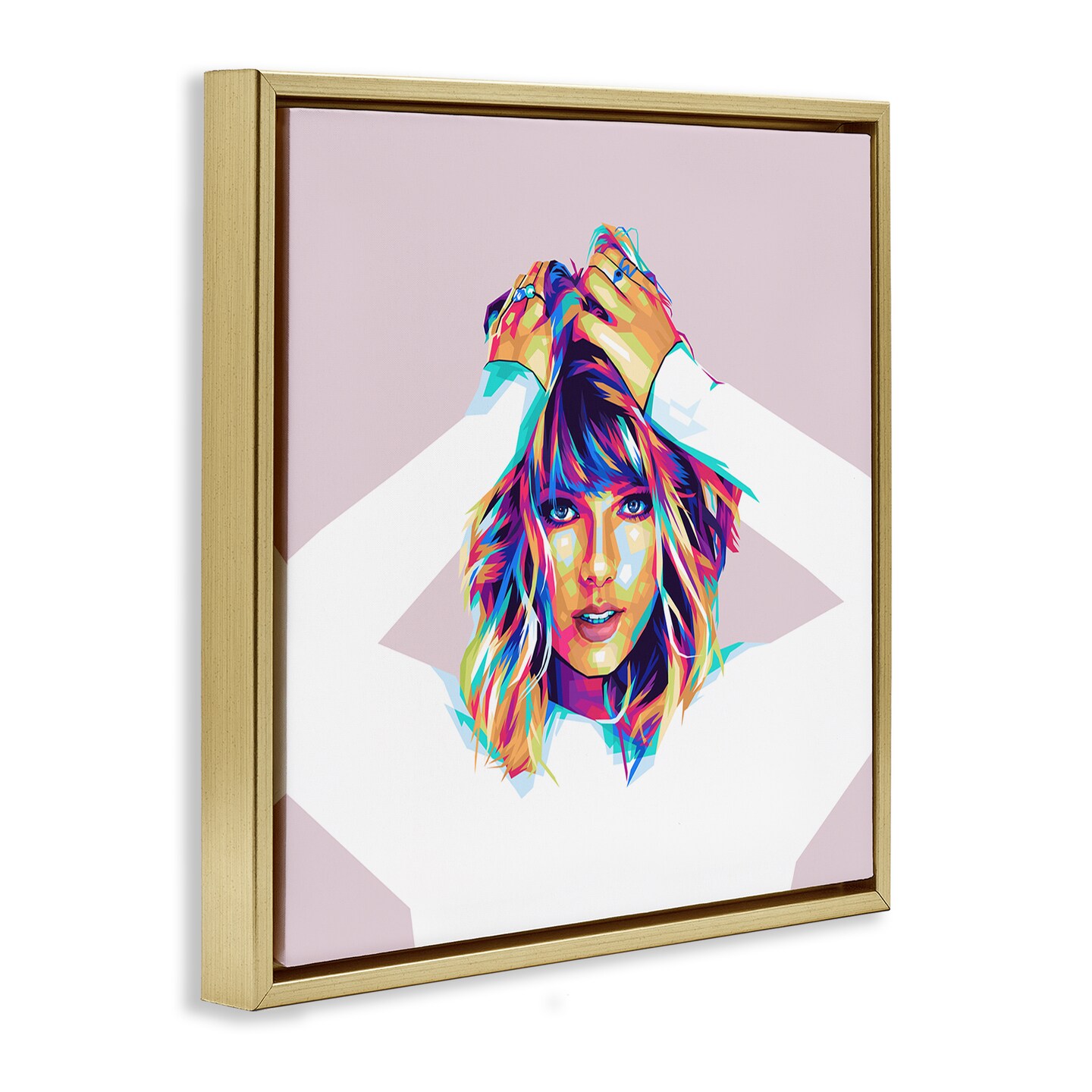 Stupell Industries Rainbow Haired Taylor Framed Floater Canvas Wall Art Design by Birch&Ink