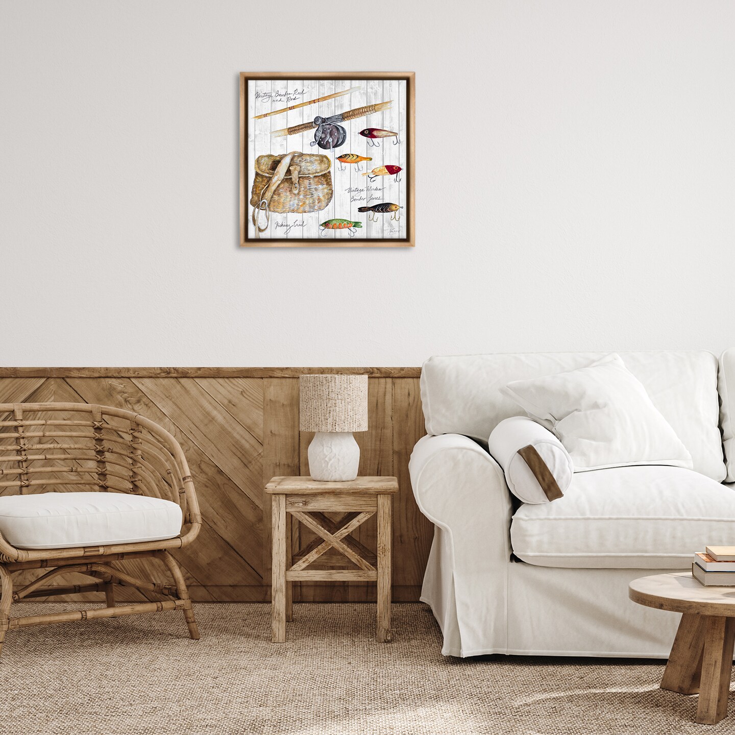 Stupell Industries Fishing Tackle Box Framed Floater Canvas Wall Art Design by Janice Gaynor