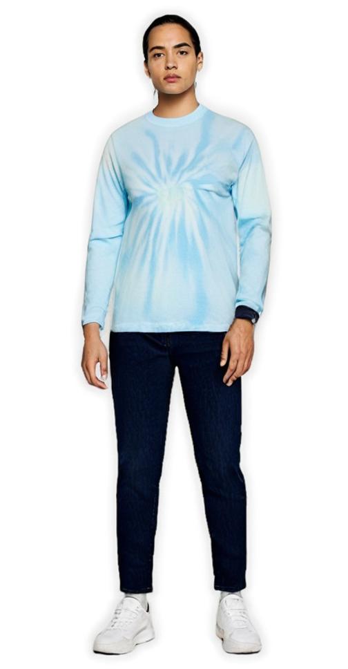Colortone&#xAE; Tie-Dyed Crew Neck Long Sleeve T-Shirt