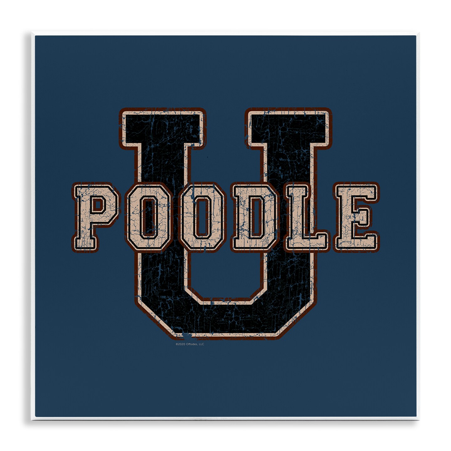 Stupell Industries Varsity Poodle U Wall Plaque Art Design by Spirit Animals/Life Is High