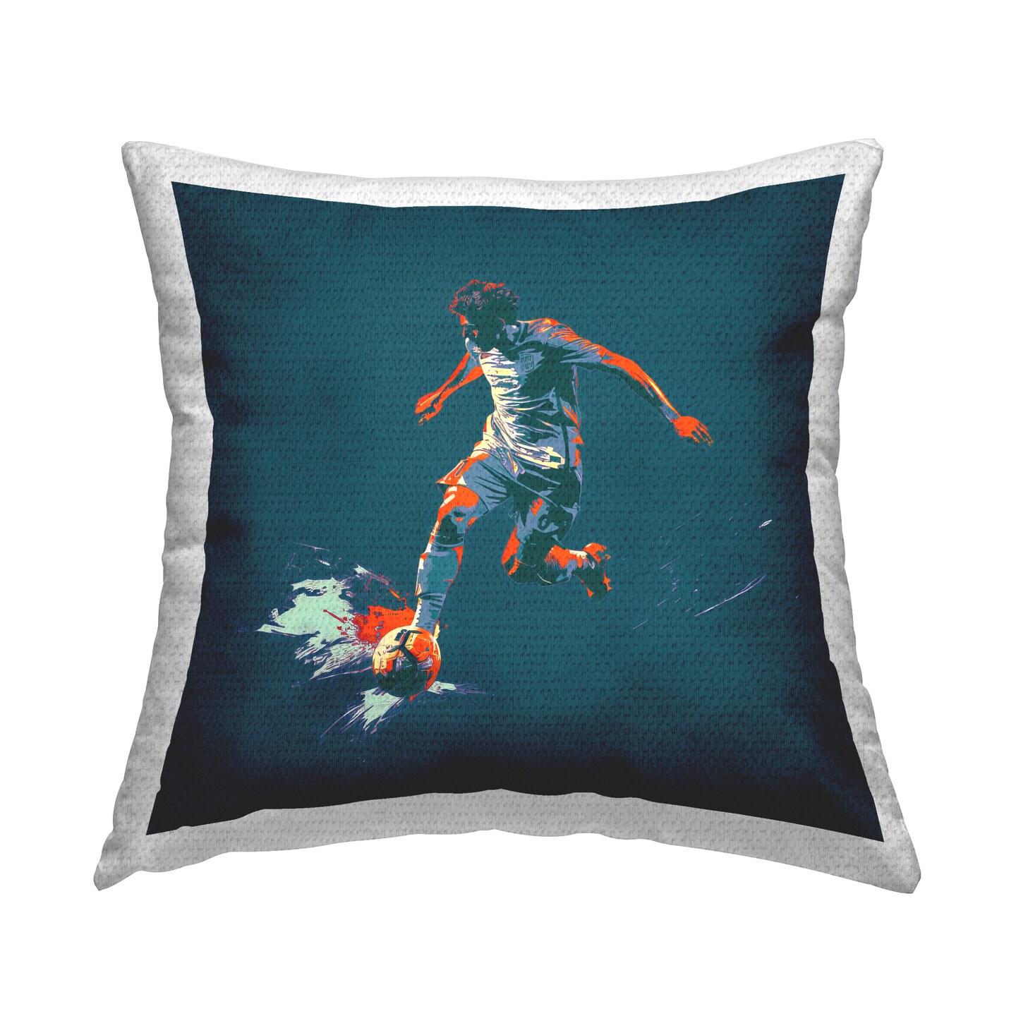 Winning Soccer Goal Outdoor Printed Pillow Design by Lazar Studio, 18 x 7 x 18