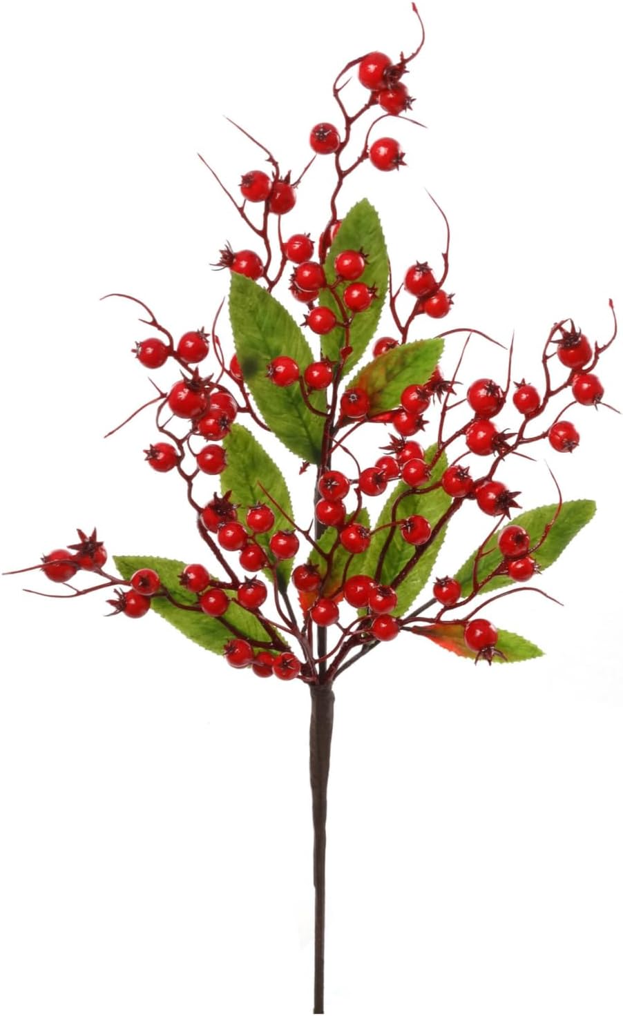 19&#x22; Artificial Berry Sprays - Set of 24, 72 Realistic Red Berries, Faux Greenery - Perfect for Wreaths, Garlands - Festive Holiday Decor, Floral Home by Artificial Flowers