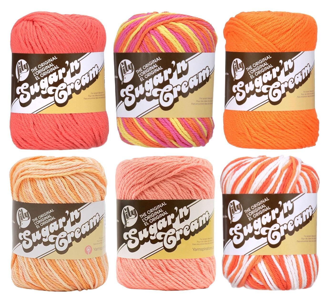 Lily Sugar &#x27;n Cream Yarn Assortment - 100% Cotton (Creamsicle)