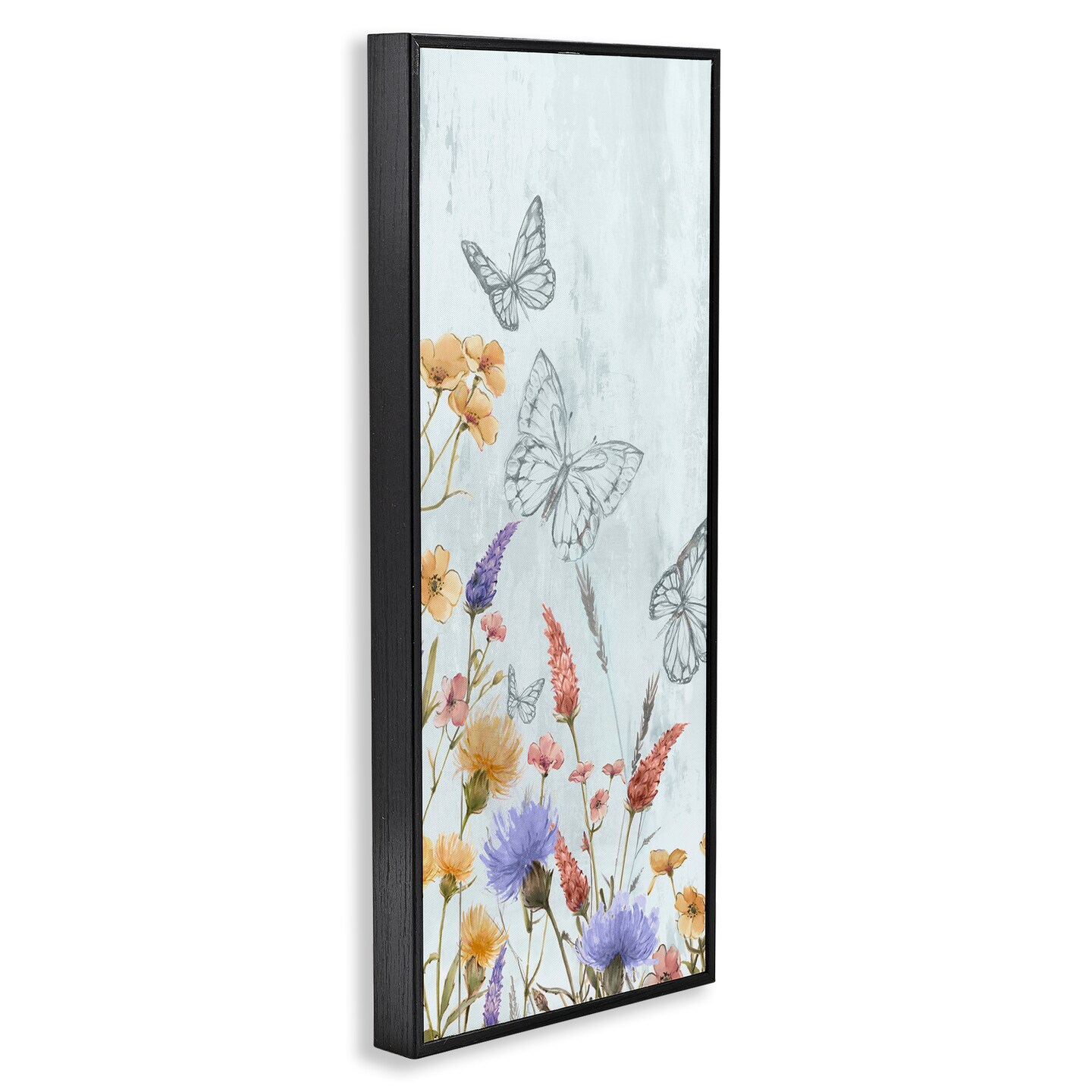 Stupell Industries Butterfly Outlines & Florals Framed Giclee Wall Art Design by Alex Black
