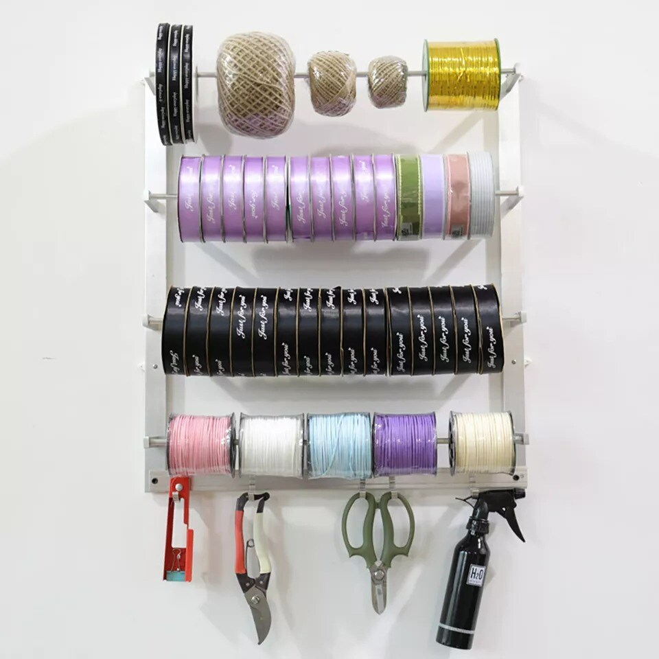 Wire Spool Rack Thread Holder Organizer Ribbons Roll Storage Sewing Cone Rack