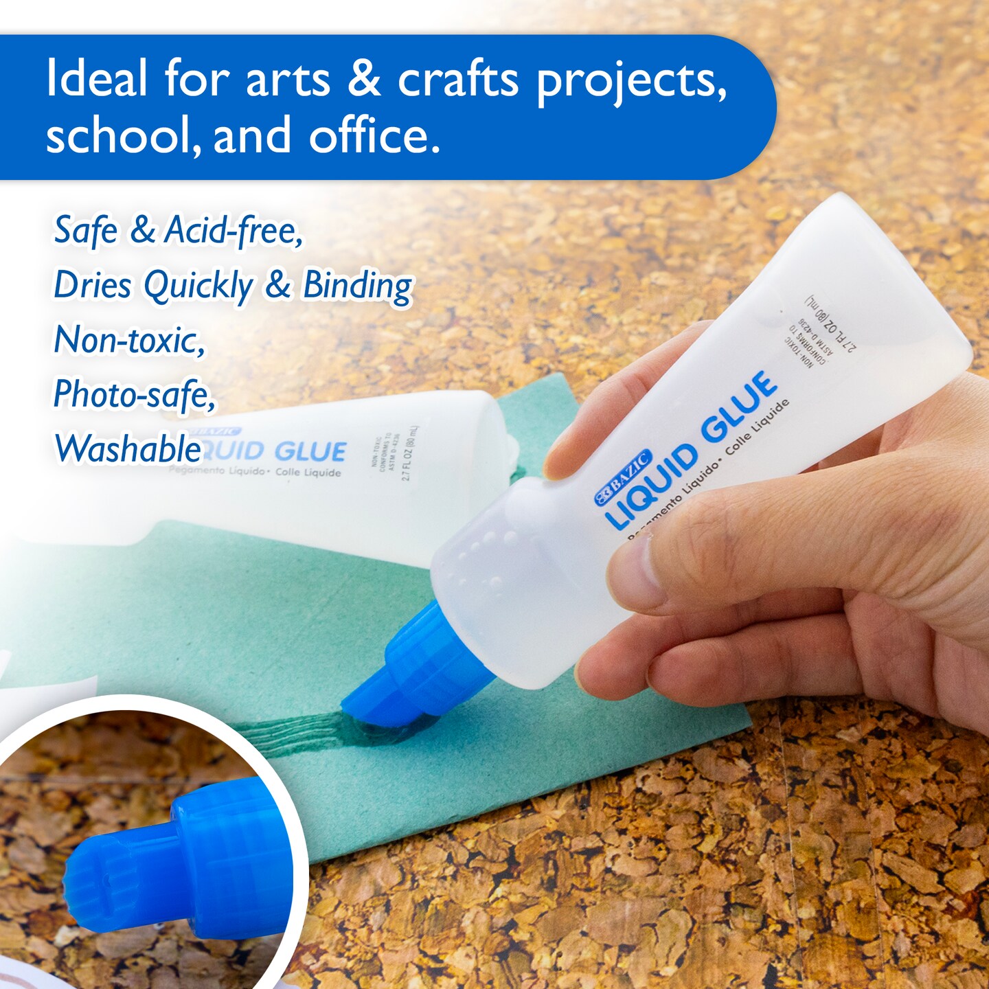 BAZIC Clear Glue 2.7 FL OZ (80 mL)(2/Pack)