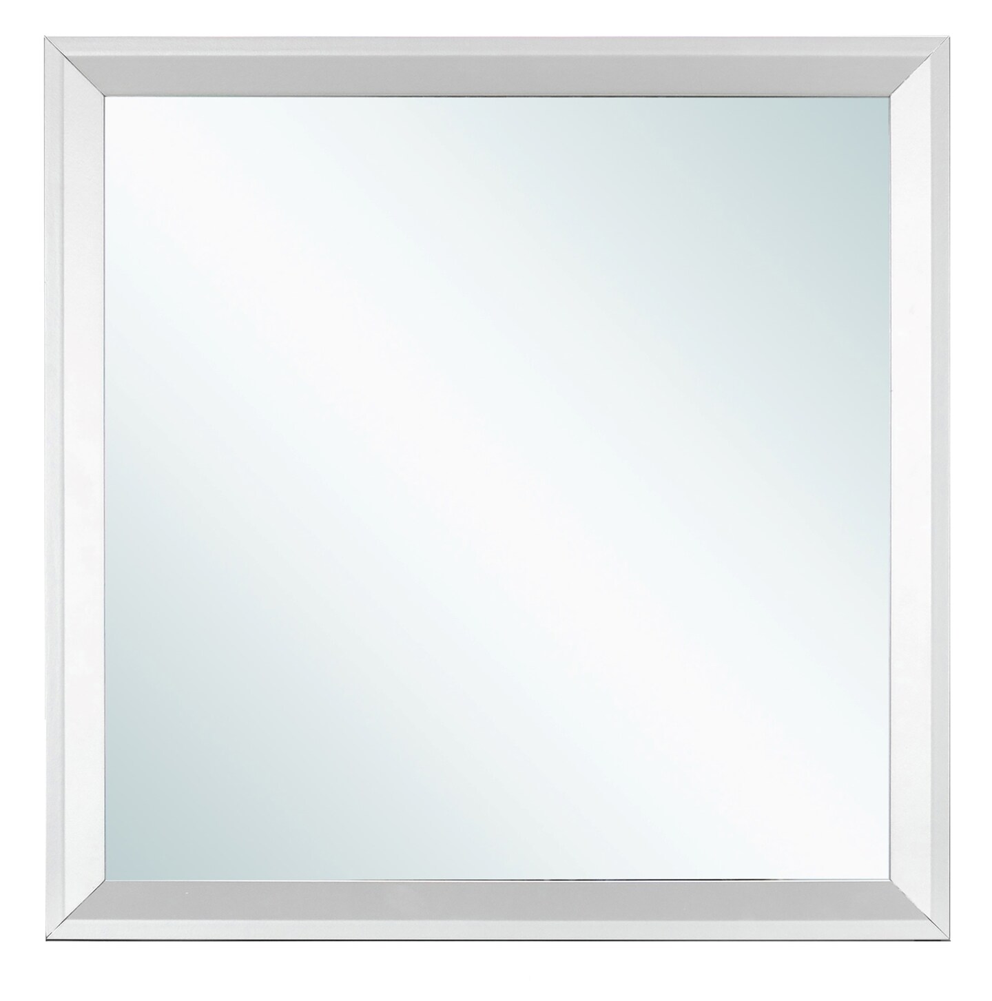 Contemporary Home Living Wooden Square Framed Dresser Wall Mirror - 36" - Silver