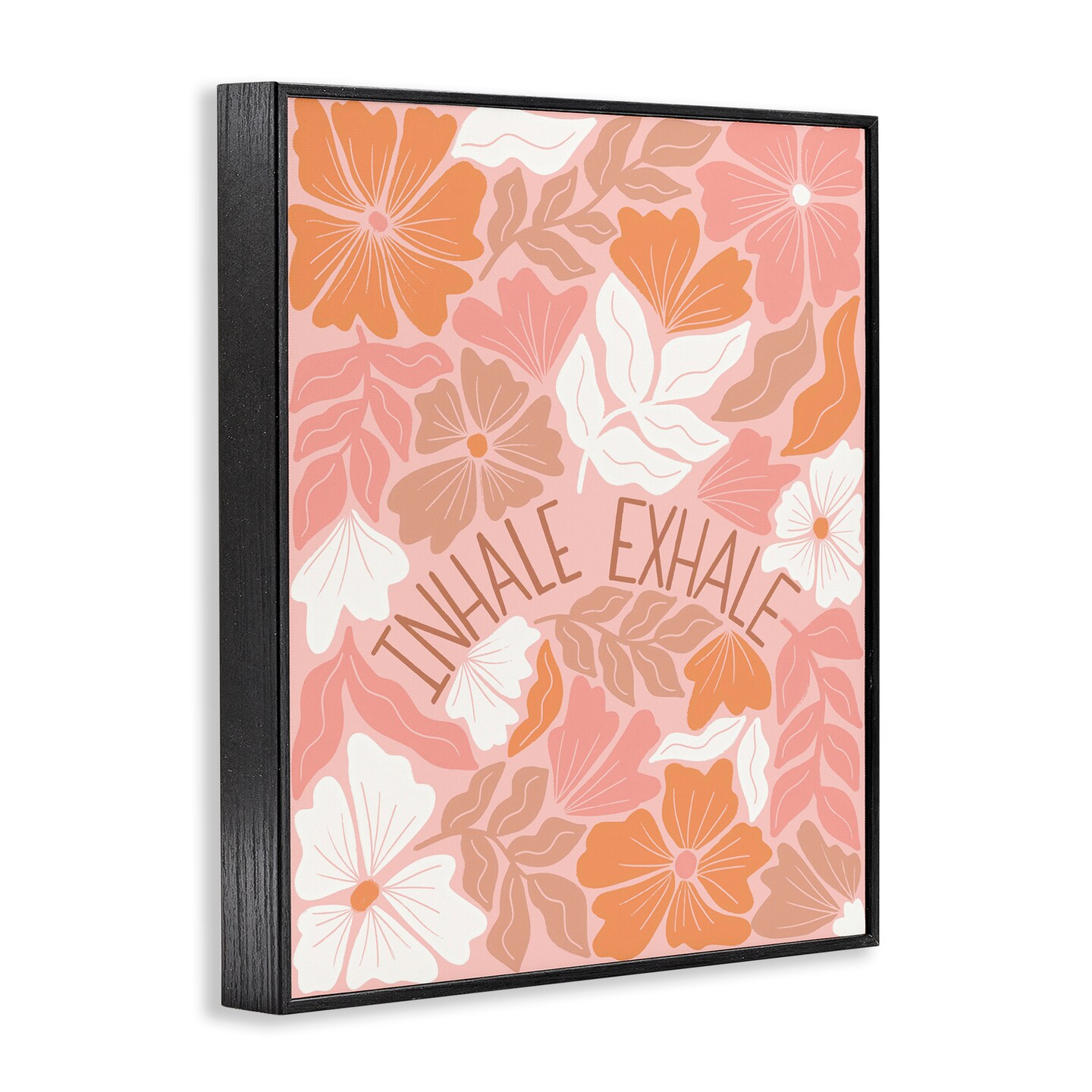 Stupell Industries Inhale Exhale Florals Framed Giclee Wall Art Design by Taylor Shannon Designs