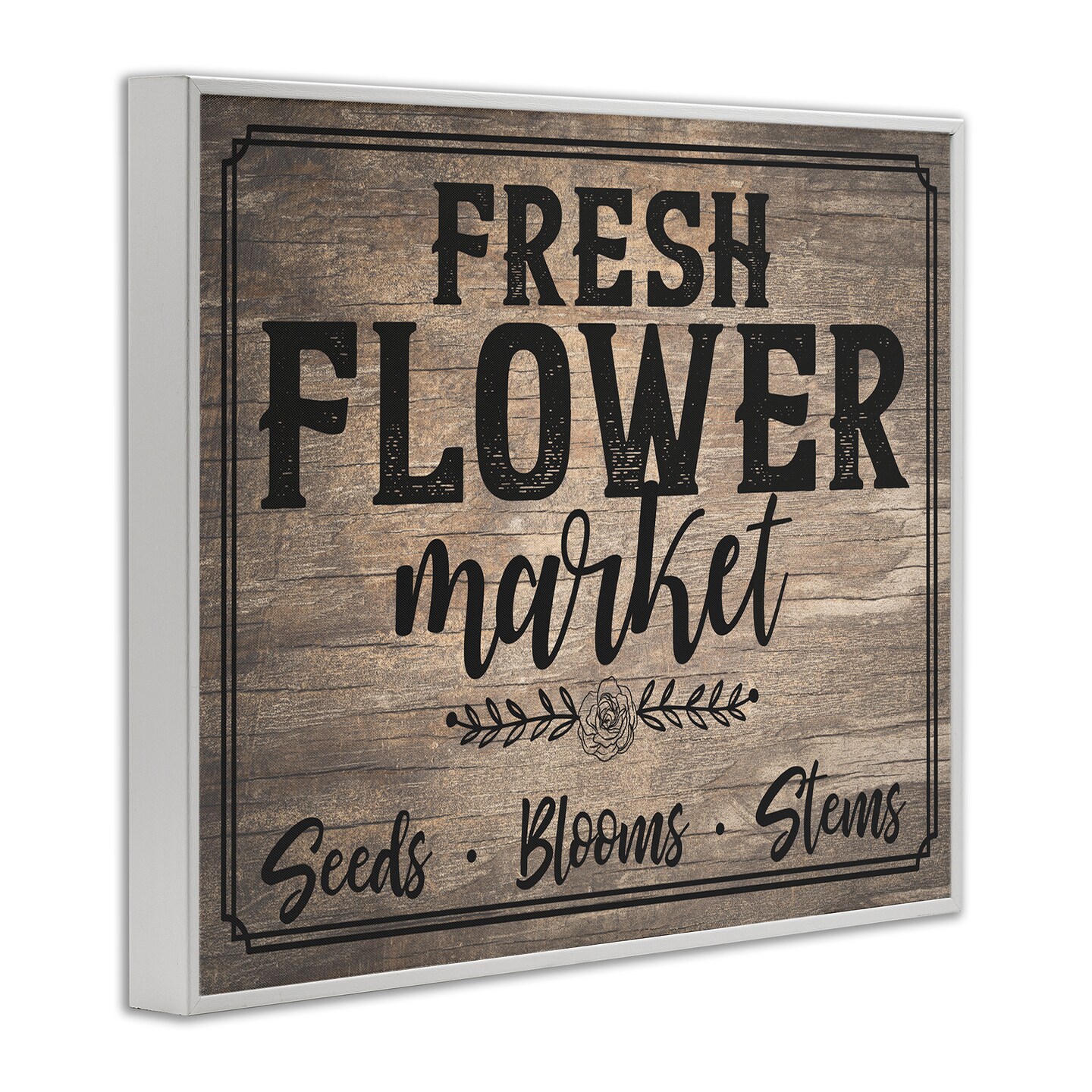 Stupell Industries Rustic Flower Market Framed Giclee Wall Art Design by Angela Nickeas