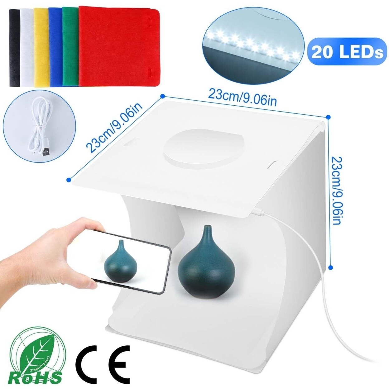 Mini Photo Studio Box Photography Shooting Light Tent Kit Foldable Led Light Box Kit