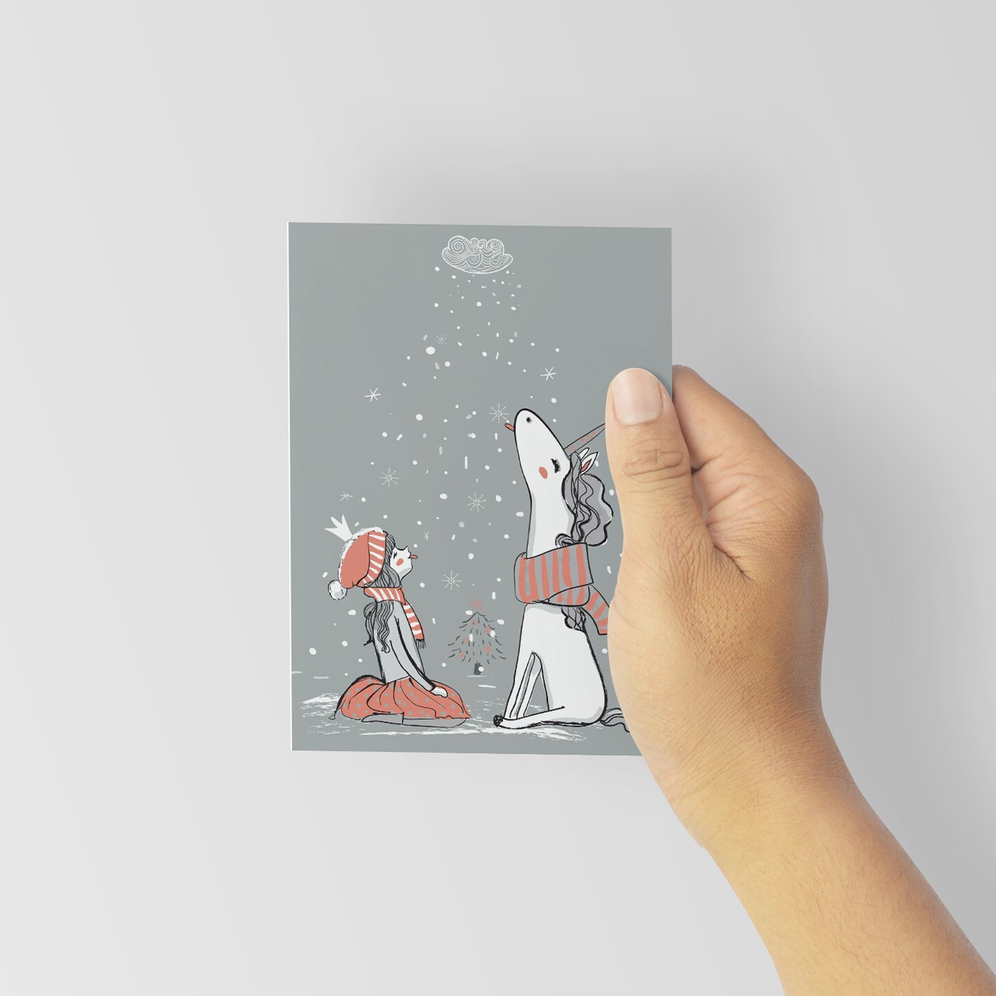 Magical Unicorn Christmas Greeting Cards Boxed Set of 24 Holiday Notecards Featuring Enchanting Unicorn and Child Design, Perfect for Kids, Girls, and Whimsical Festive Wishes