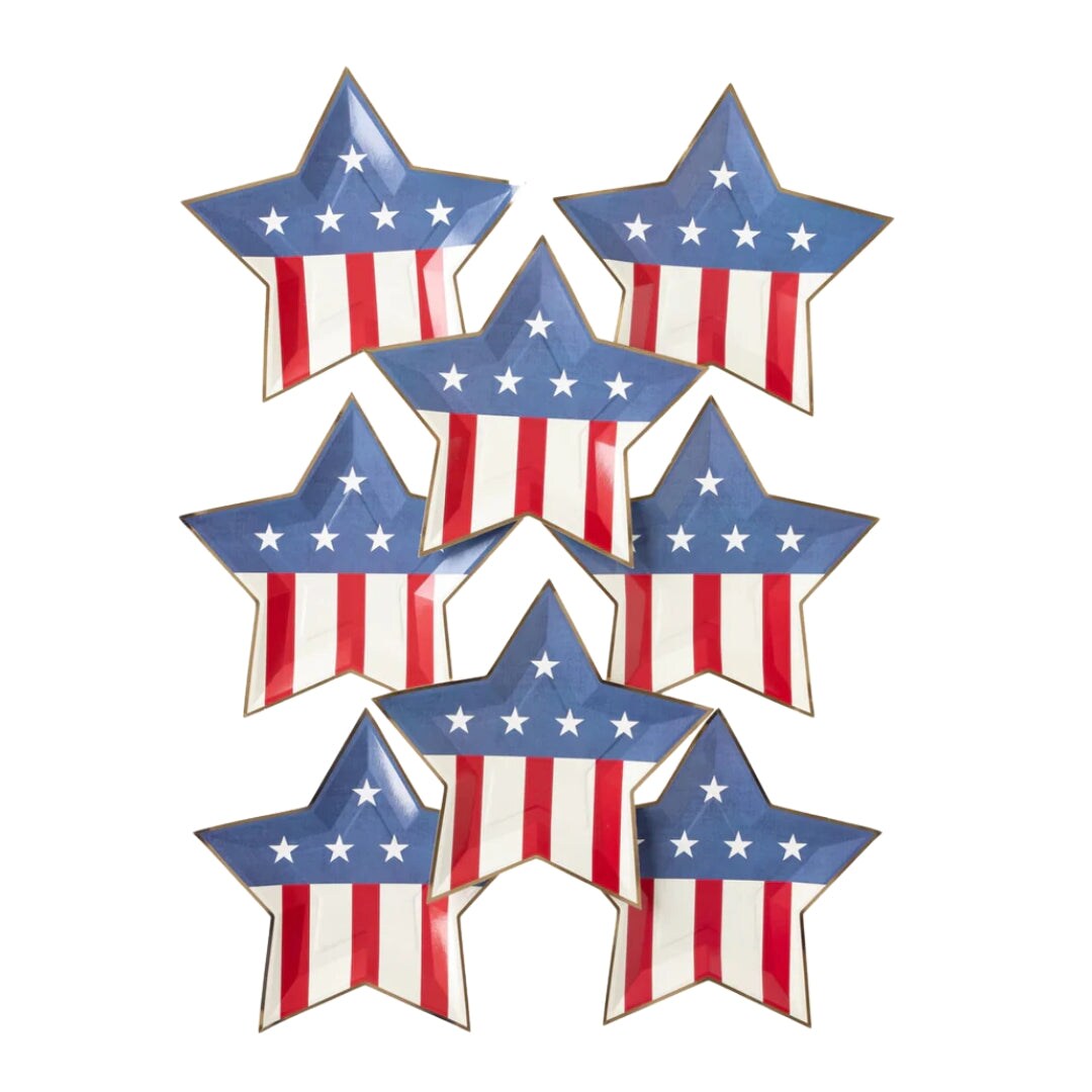 Stars &#x26; Stripes Star 4th of July Plate