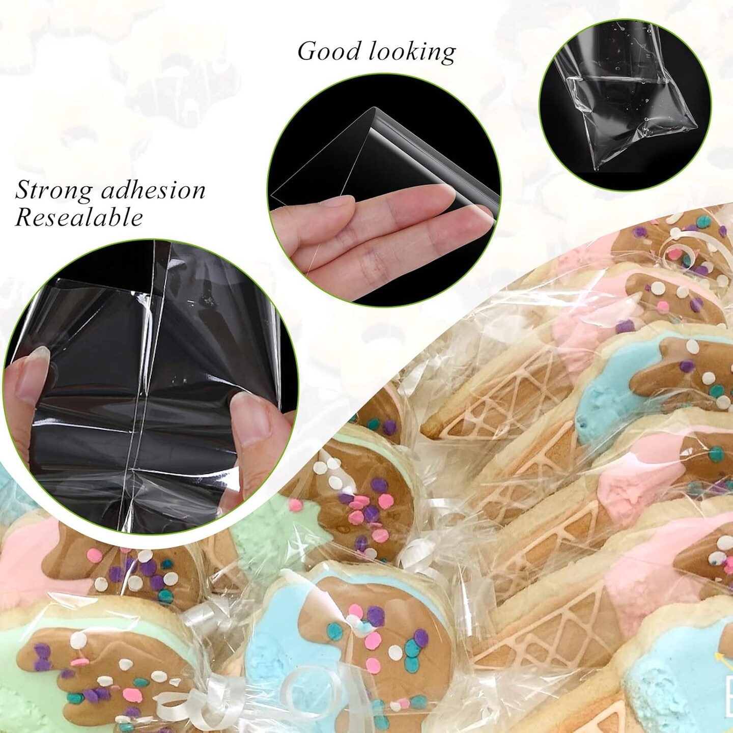 100 Pack 4x6 Clear Treat Bags Self Sealing Cellophane Bags Plastic Cello Bags for Crafts Gifts, Acid-Free Crystal Clear Sleeves Storage Bags for Photo Prints Mats