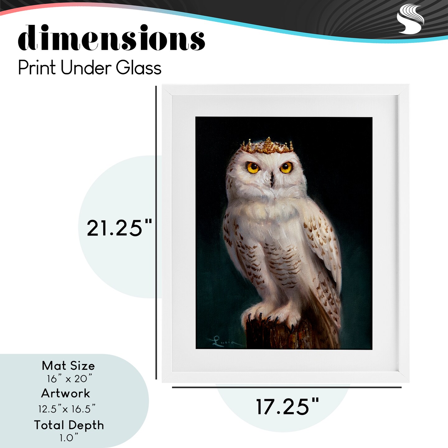 Stupell Industries Snowy Owl King Framed Print Under Glass, design by Lucia Heffernan