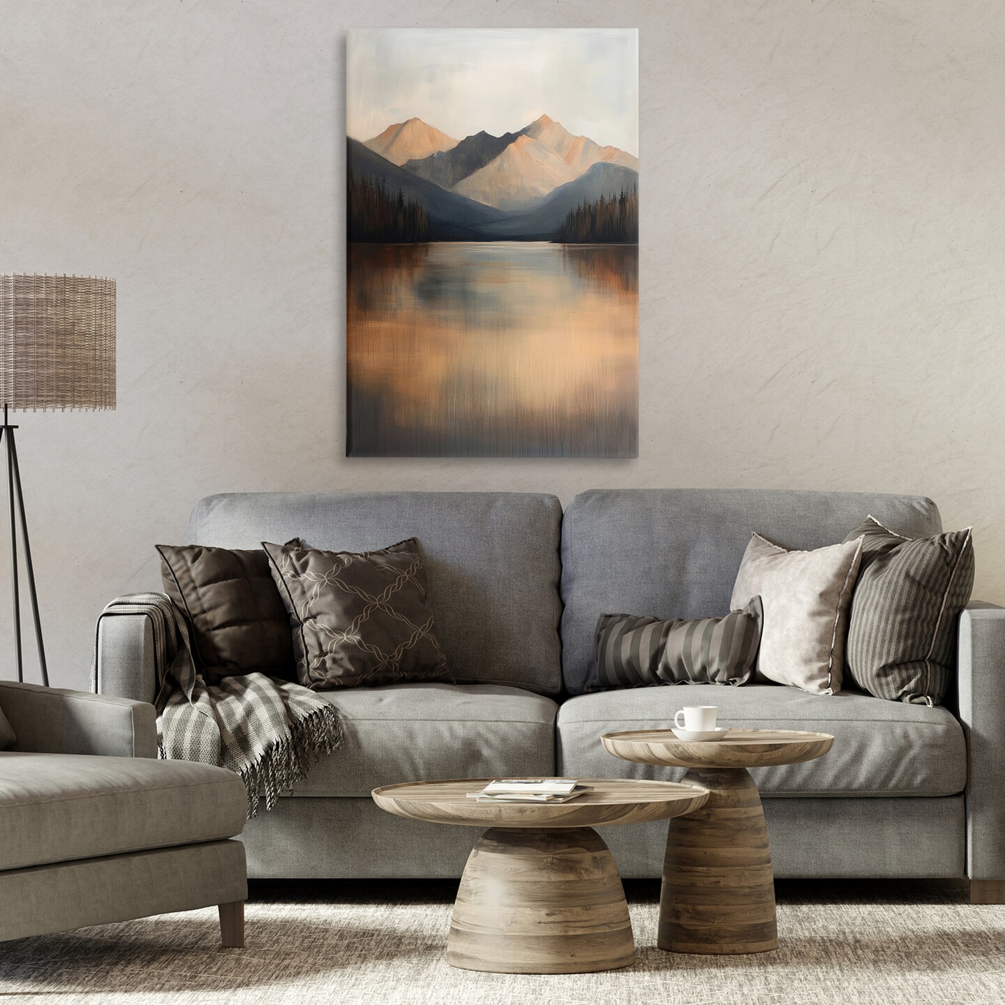 Stupell Industries Terracotta Reflection Moody Landscape Canvas, design by Petal Prints Design