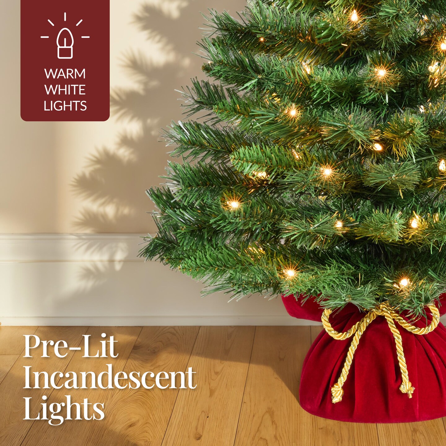 Best Choice Products 36in Pre-Lit Tabletop Spruce Artificial Christmas Tree Decor w/ 60 Warm White Incandescent Lights