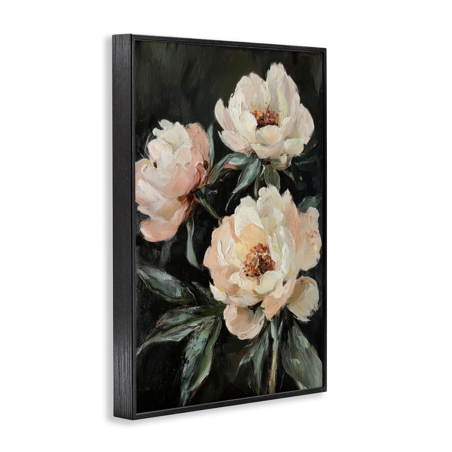 Stupell Industries Peach Roses Floral Painting Framed Giclee, design by Petal Prints Design
