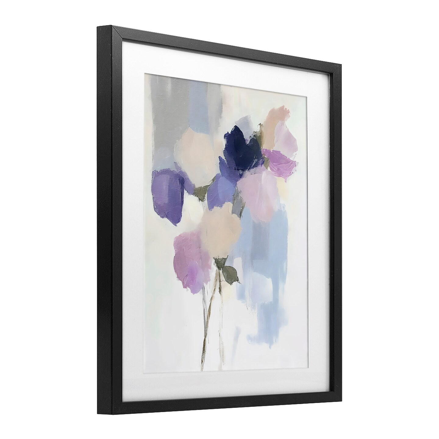 Stupell Industries Lavender Haze Abstract Florals Framed Print Under Glass, design by Riley B