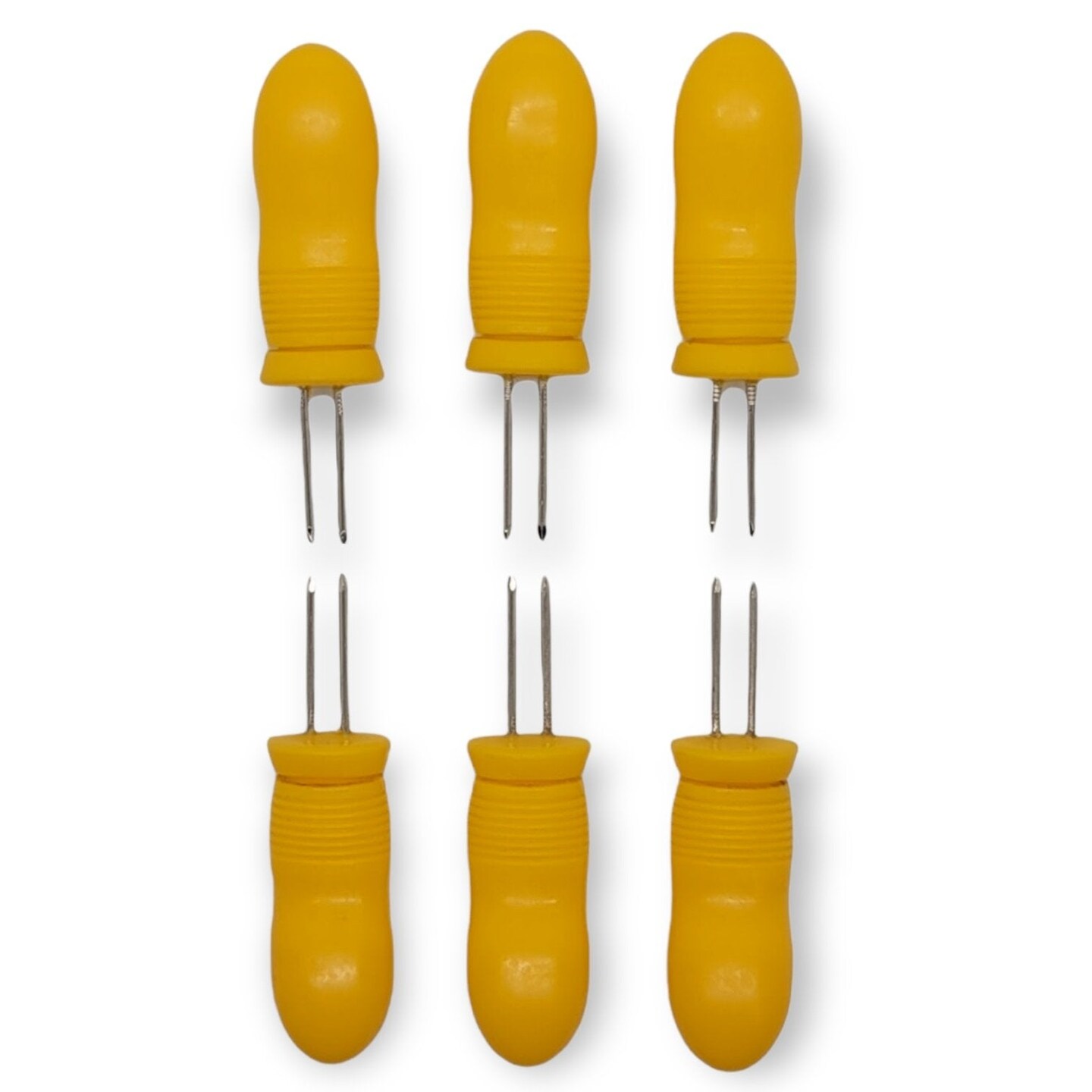 Handy Housewares 6 Piece Jumbo Corn Holders Corn Cob Skewers Handle Set