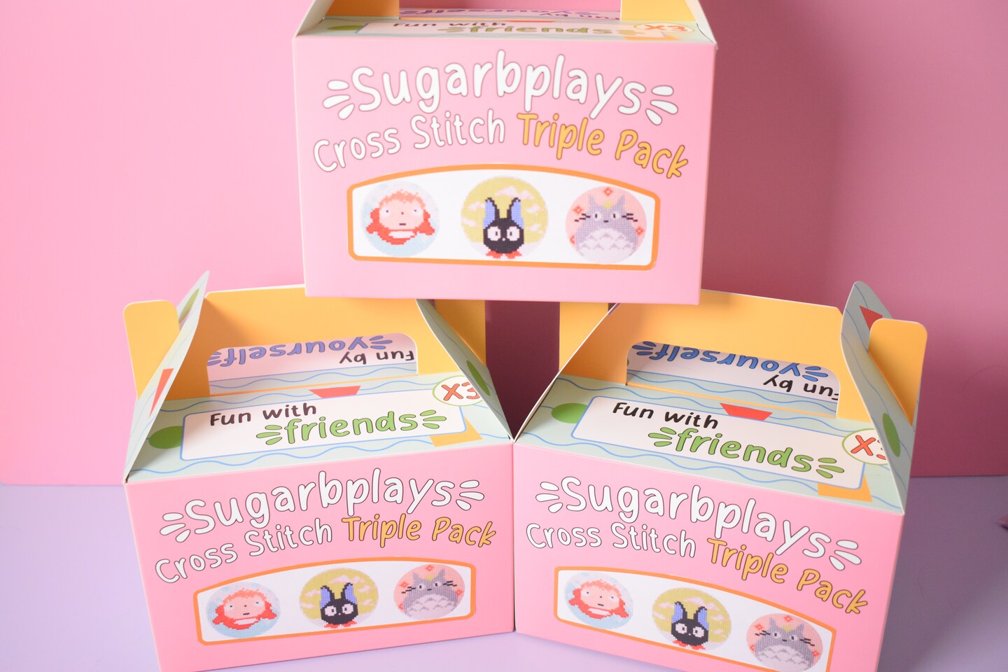 Studio Ghibli Mini Cross Stitch Triple Gift Set, Ponyo, Kiki's