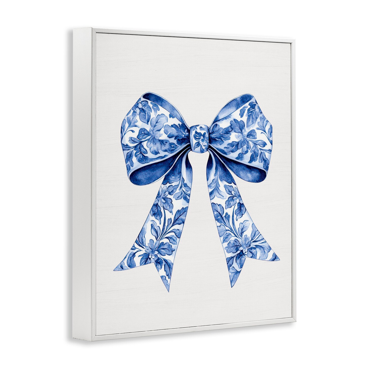 Stupell Industries Vintage Toile Flower Ribbon Framed Giclee, design by Lettered and Lined