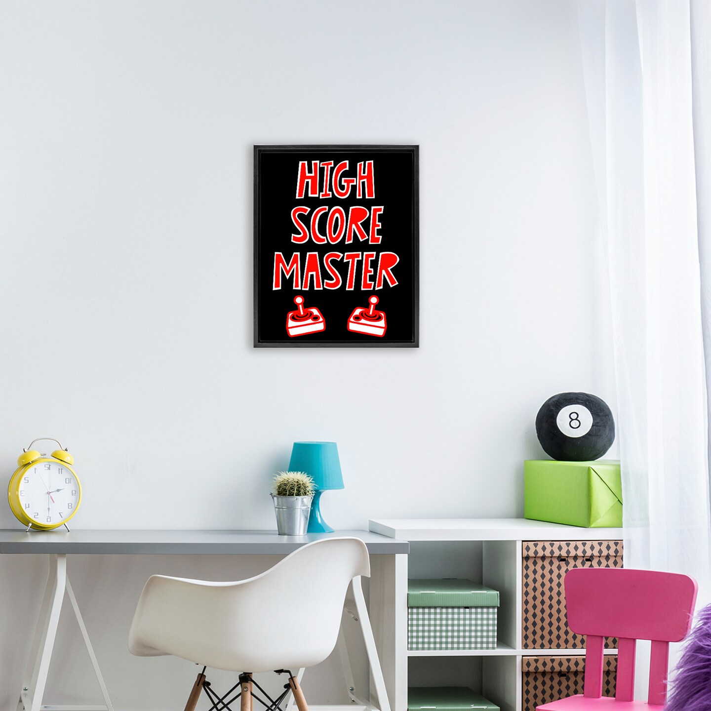 Stupell Industries High Score Master Gamer Floating Frame, design by Marcus Prime