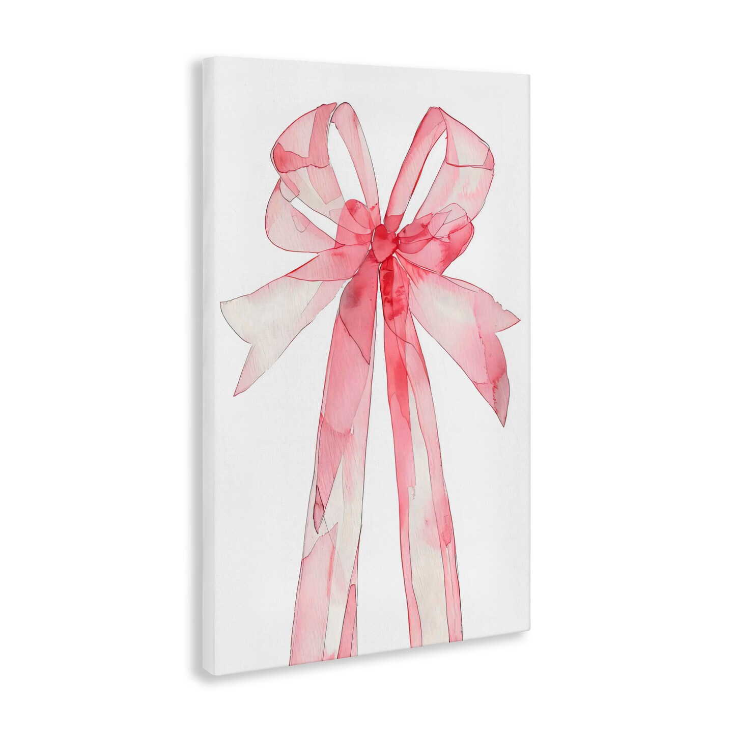 Stupell Industries Coquette Pink Bow Illustration Canvas, design by LSR Design Studio