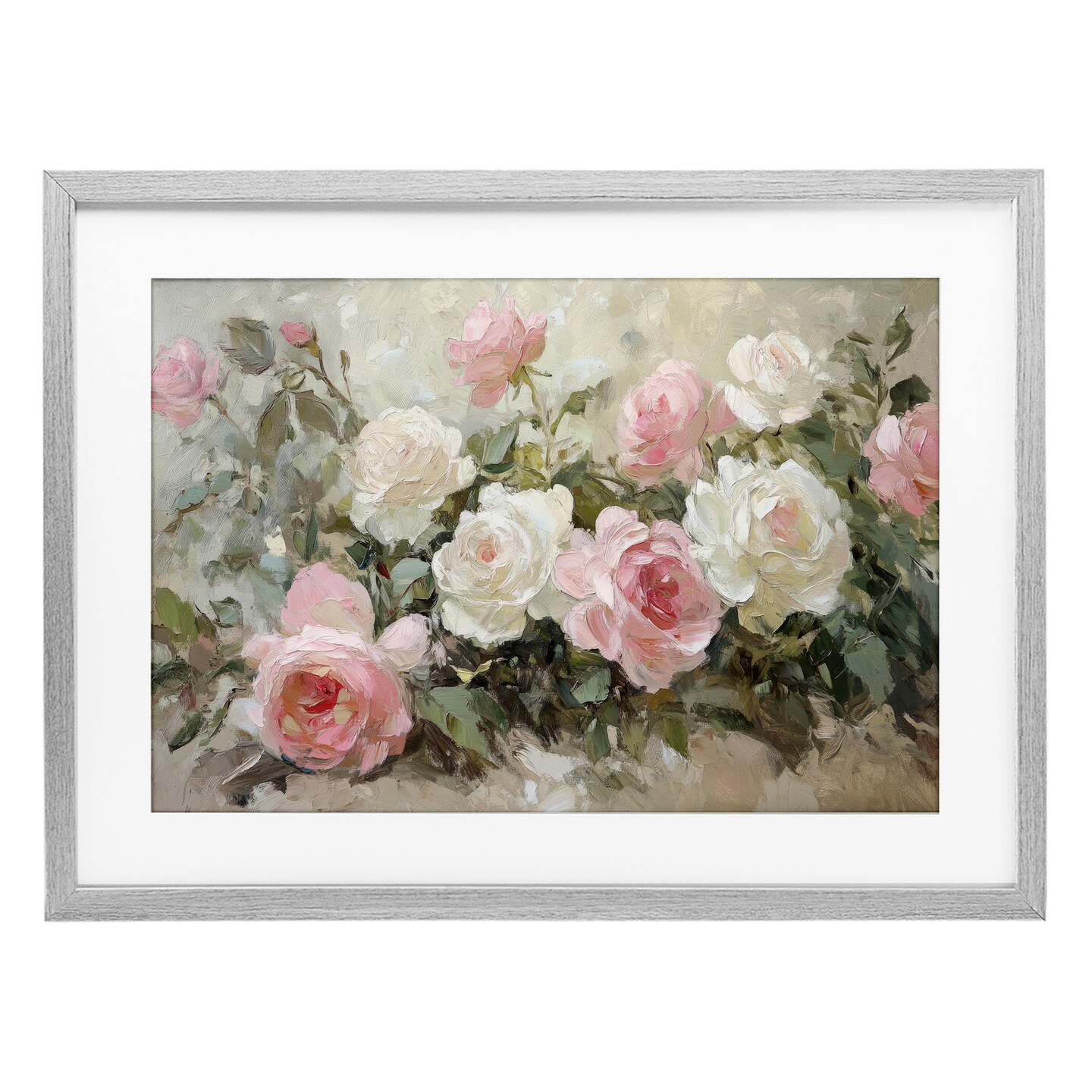 Stupell Industries Rose Bouquets Pink and White Framed Print Under Glass, design by Petal Prints Design