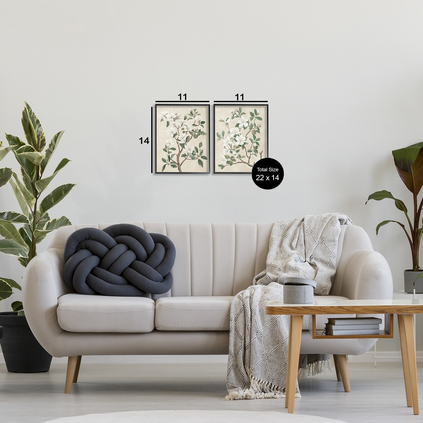 Stupell Industries Vintage White Floral Blossomed Trees 2pc Framed Giclee Set, design by Petal Prints Design