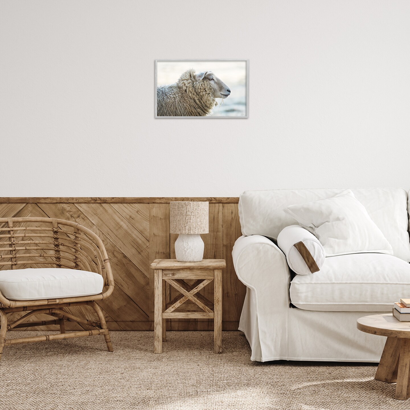 Stupell Industries Deep Thoughts Sheep Portrait Framed Giclee, design by Martin Podt