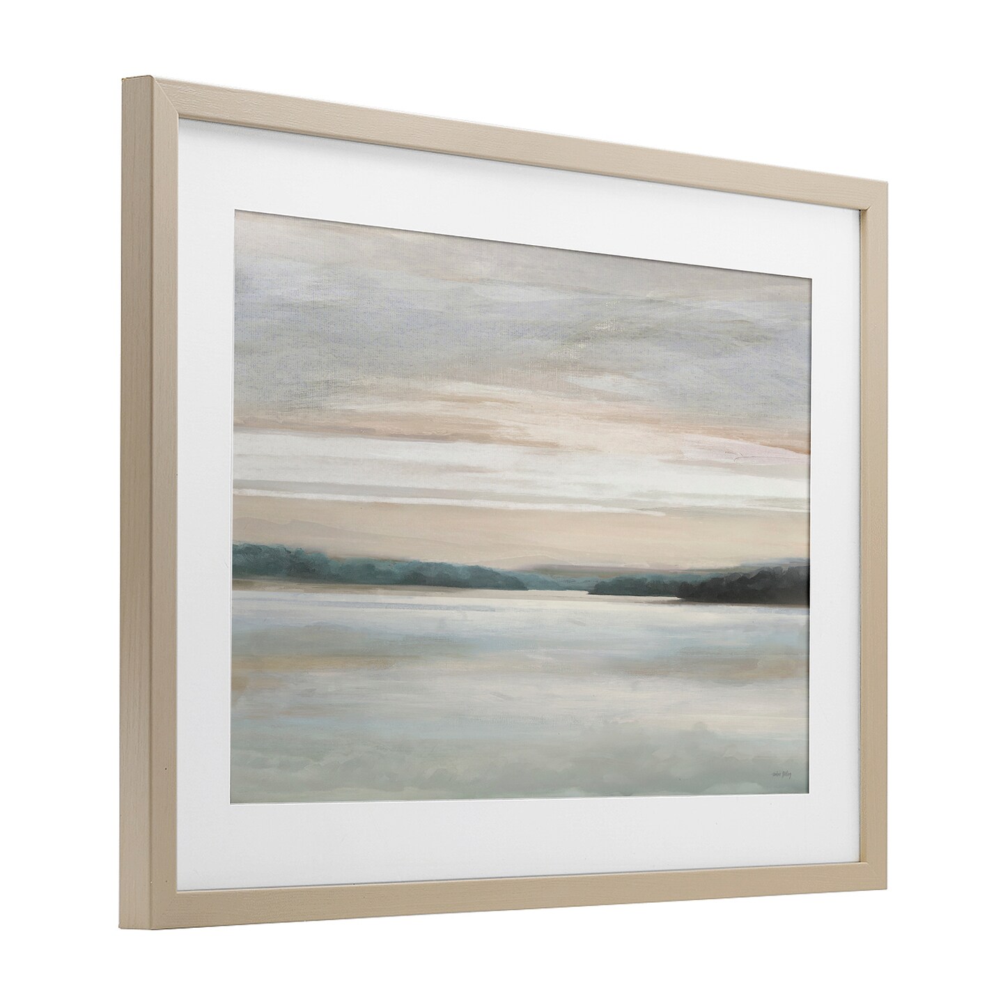 Stupell Industries Muted Lake Abstraction Framed Print Under Glass, design by Amber Sterling