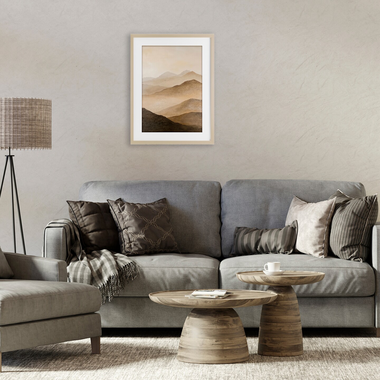 Stupell Industries Moody Mountains Foggy Landscape Framed Print Under Glass, design by Petal Prints Design