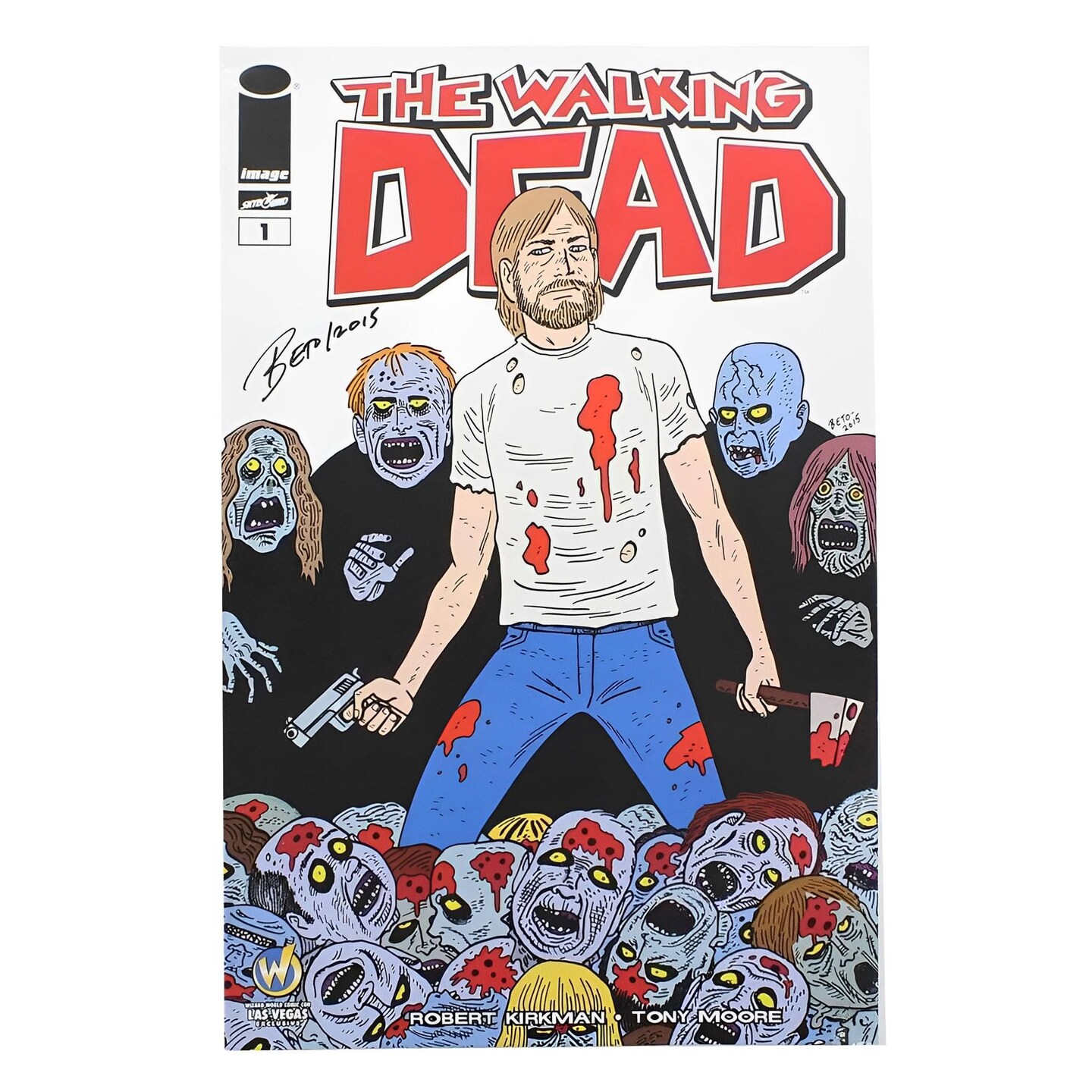 The Walking Dead #1 WW Vegas Exclusive Color Cover Signed By Gilbert Hernandez