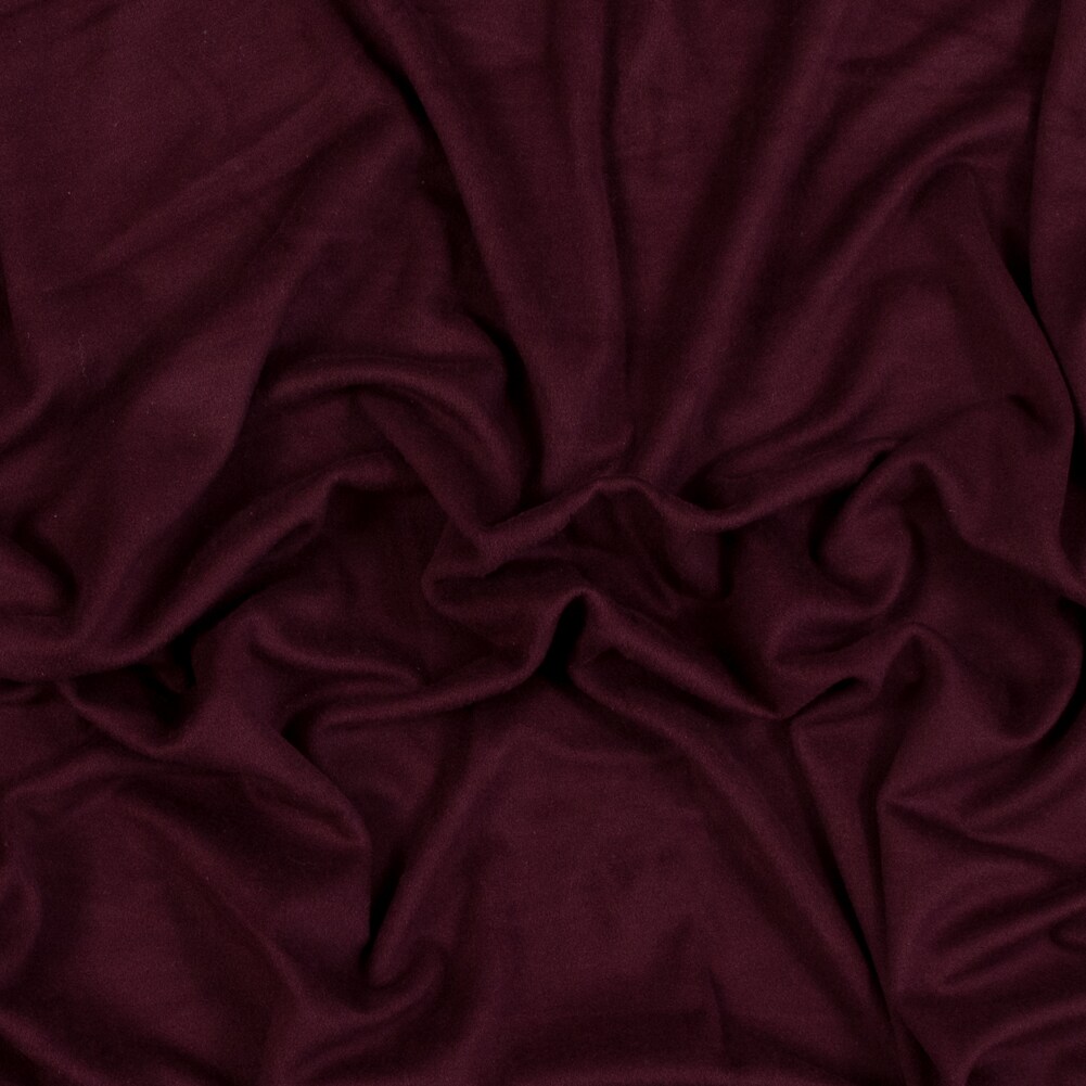 1 Yard Maroon Stretch One Sided Fleece Backed Knit Solid Apparel Fabric 64 inch Width
