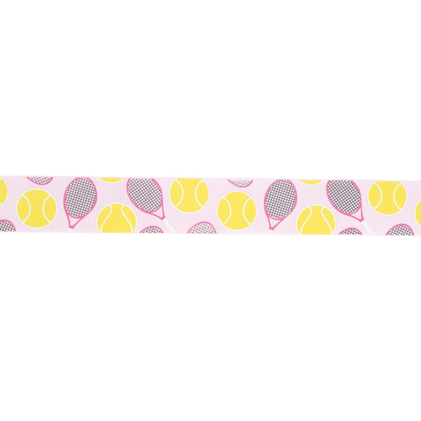 LaRibbons 1 1/2&#x22; Printed Grosgrain Ribbon | Tennis Balls and Rackets | 25 Yard Roll
