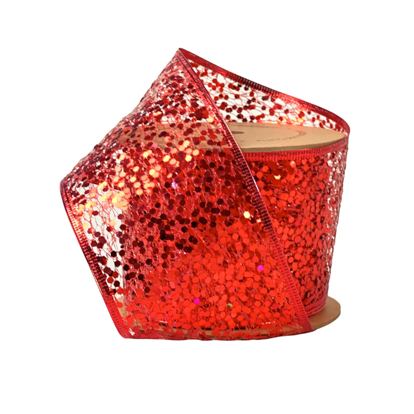 LaRibbons 4&#x22;- 2 1/2&#x22; Sequin Wired Ribbon | 10 Yard Roll