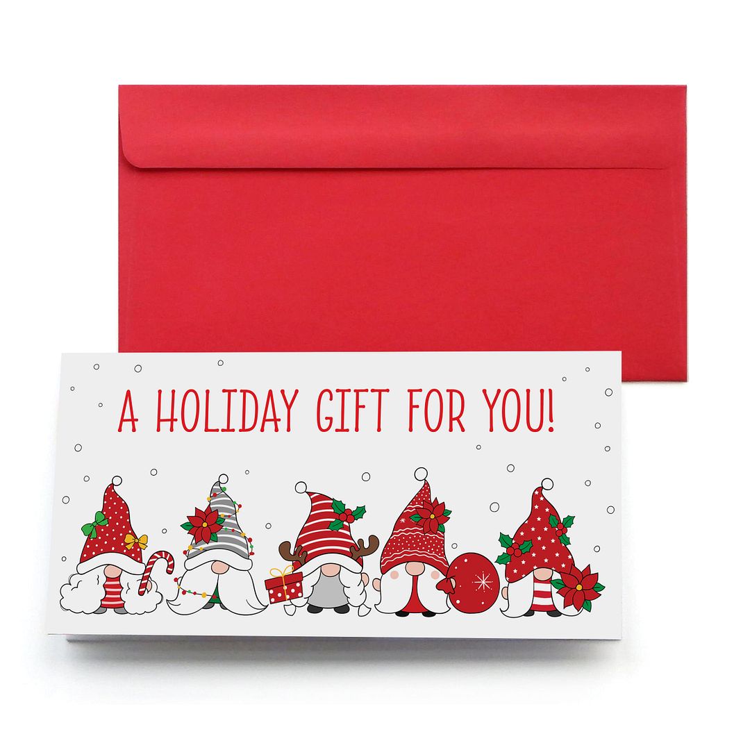 Great Papers! Gnome Holiday Gift /Money Card Holders with Envelopes, 6.5" x 11", 12 Count