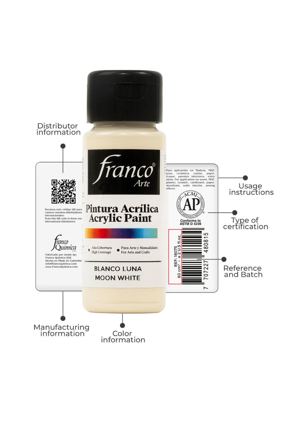 18002 Acrylic Paint 2 U.S fl oz / Moon White