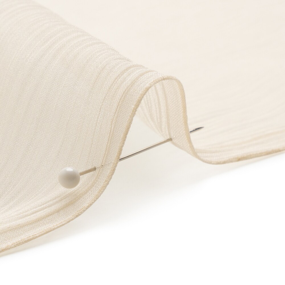 1 Yard Nude Crinkled Silk Chiffon Fabric Lightweight Sheer Material for Dresses Scarves, 43 Inches Wide