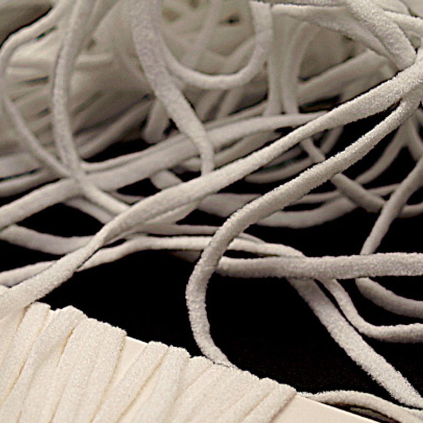 1/8&#x22; White Rounded Knit Elastic Cord