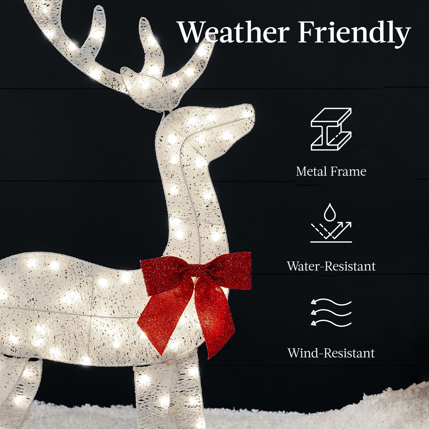 Best Choice Products Lighted 2D Reindeer &#x26; Sleigh Set Outdoor D&#xE9;cor w/ Warm White LED Lights