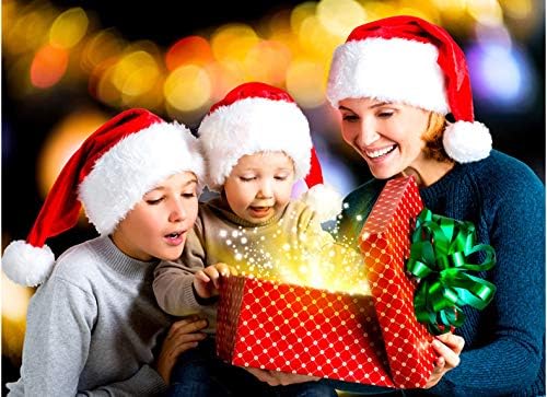 6 Pack Plush Santa Hat Confortable Velvet Red Christmas Hat for Christmas Party Favors Fit for Adults and Kids