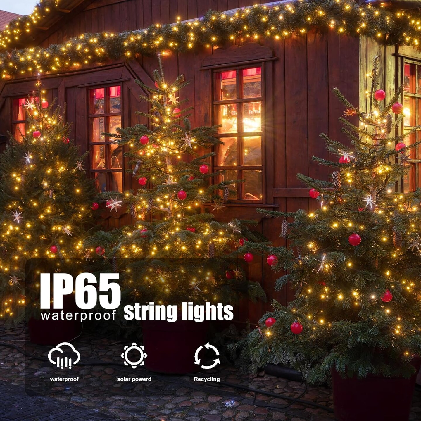 2 Pack Solar String Lights for Outside, 200 LED 72FT Solar Christmas Lights Outdoor with 8 Lighting Modes, IP65 Waterproof Solar String Lights Outdoor for Garden Party Tree Decor,Warm White
