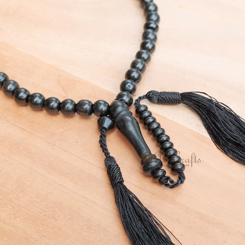 Ancient Islamic beads　necklace Authentic Antique Black Coral Islamic Prayer Beads Necklace