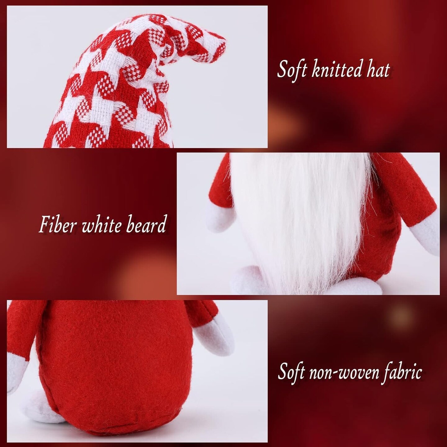 Christmas Stocking Holders for Mantle Set of 6, Gnome Stocking Holders for Mantle, Christmas Stocking Hangers for Mantel Set of 6, Stocking Hooks for Mantle Stocking Hangers Fireplace Stocking Hangers