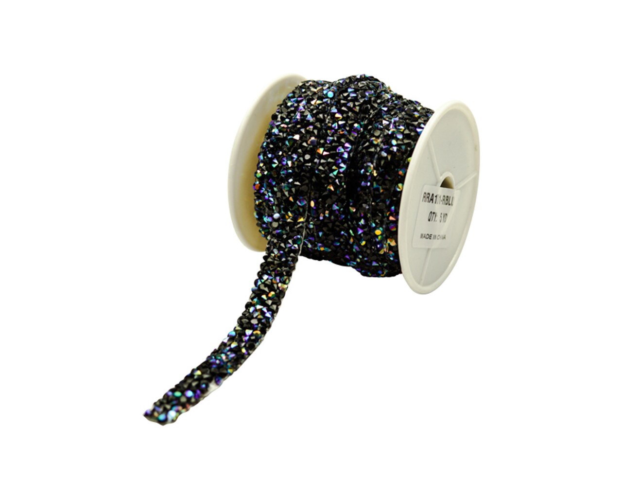 1/4&#x22; x 5 Yards Royal Blue Iron-On Rhinestone Seam Trim