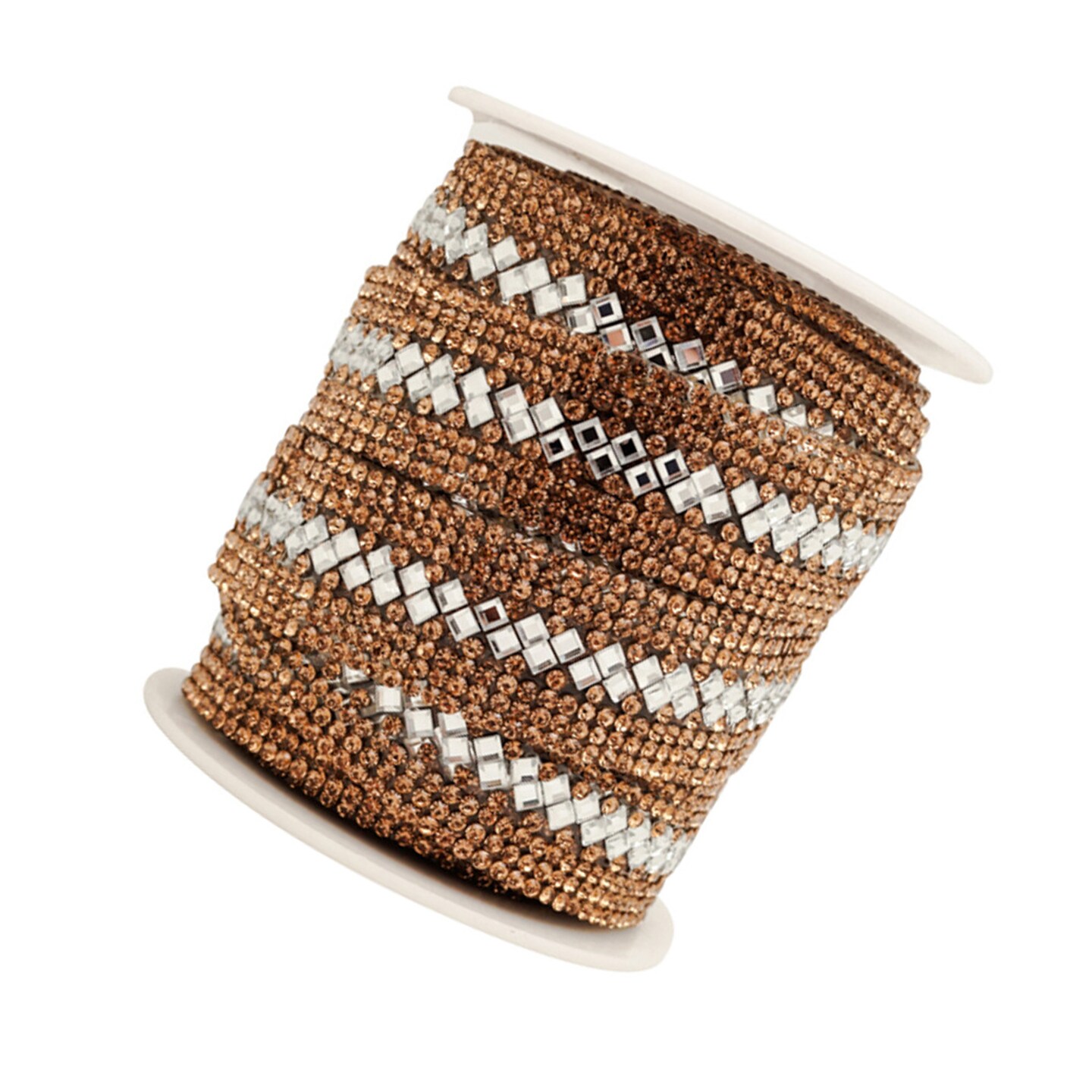 3/4" x 5 Yards Gold Crystal Clsuter Iron On Rhinestone Trim Pack of 1