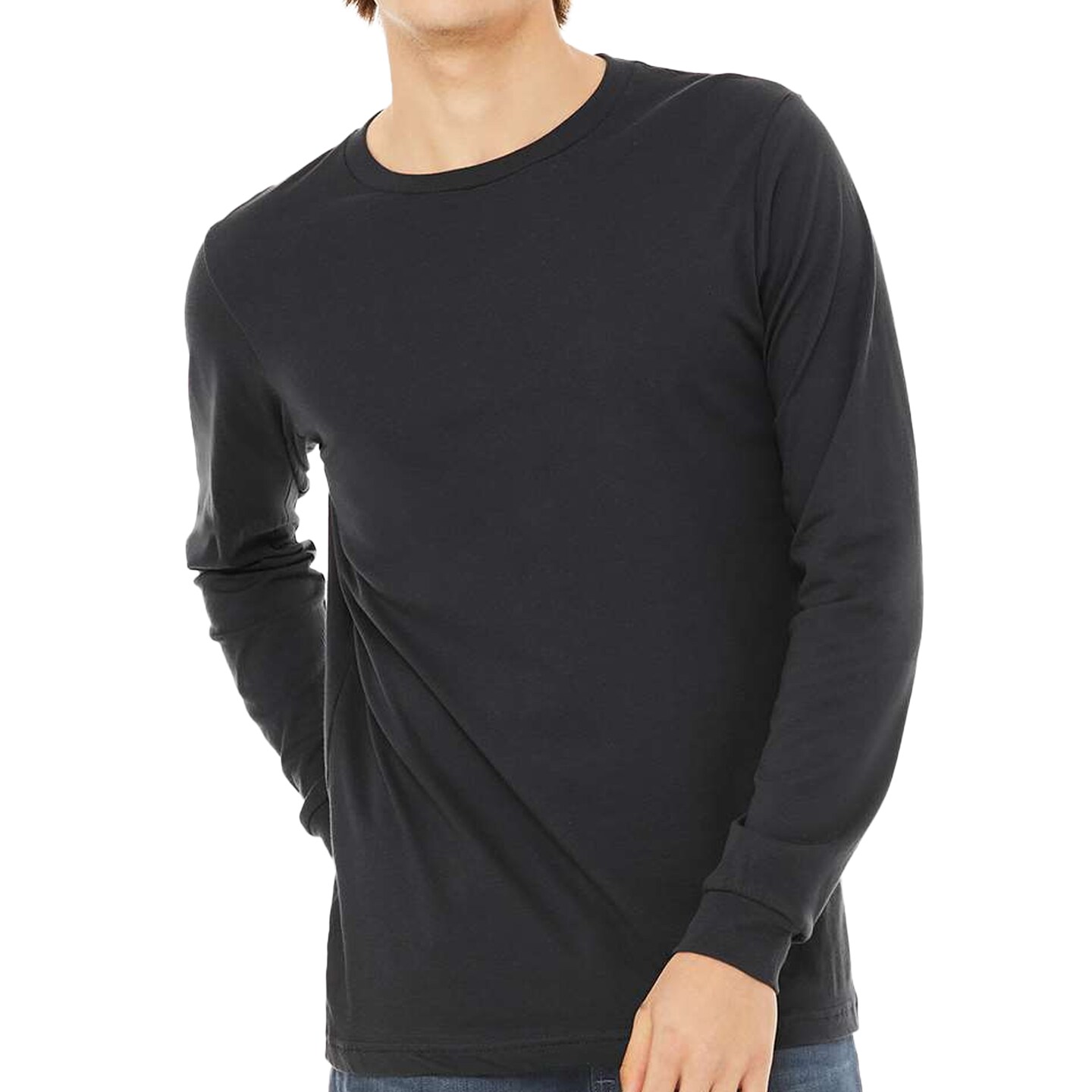 Bella + Canvas Long Sleeve T-Shirt, Men’s Heavy Cotton Jersey Tee.