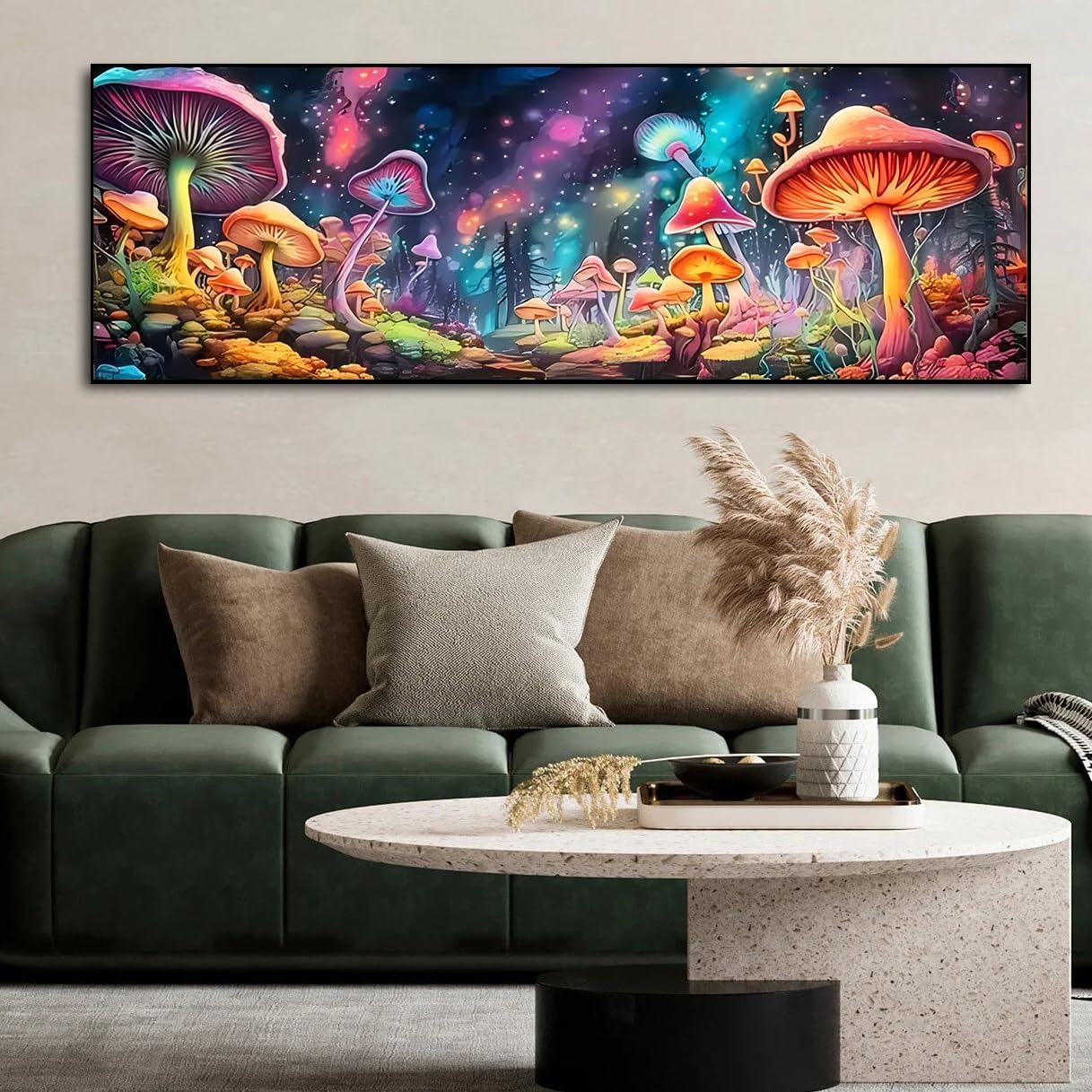 Diamond Painting Kits,Diamond Art for Adults Mushroom Forest Full Round Drill Large Size(31.5x11.8 inch),Abstract Scenery Paint with Diamonds Crystal Gem for Gift,Wall Decor