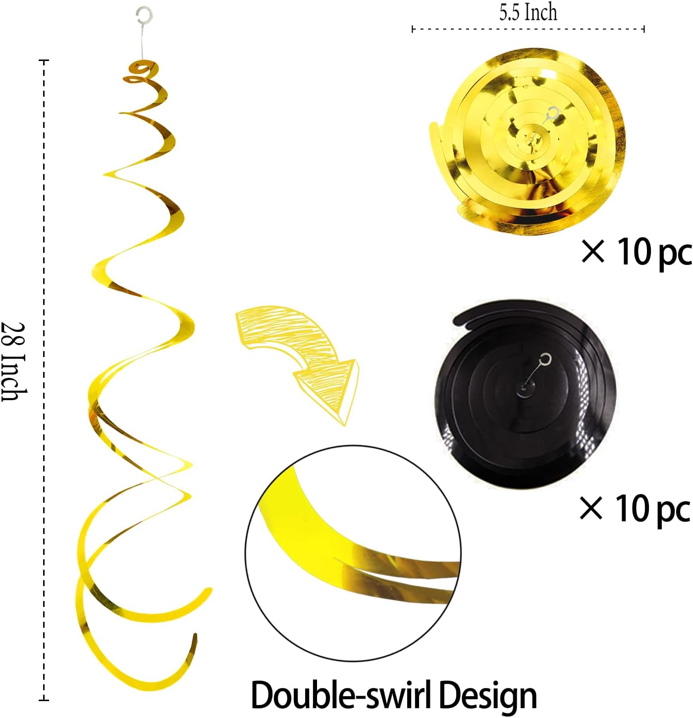 30Pc Gold and Black Party Decorations